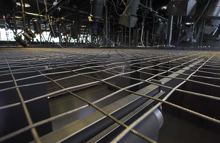 Tension Wire Grid Installation: Danshögskolan University College of Dance