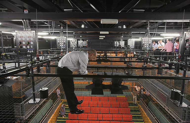 Tension Wire Grid Installation: Junction 2 Theatre