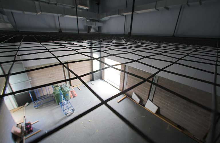 Tension Wire Grid Installation: Queen Margaret University