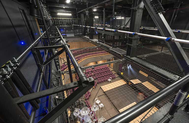 Tension Wire Grid Installation: Samuel Pepys Theatre